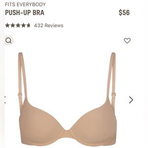 Skims fits everybody push up bra nwot